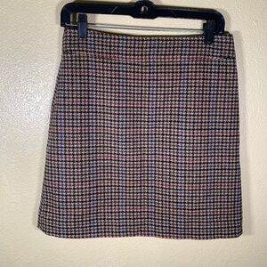 J. Crew NWOT wool houndstooth mini skirt